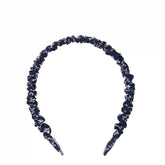 Wet Brush × Hill House Satin Scrunchie Headband - Navy Trellis