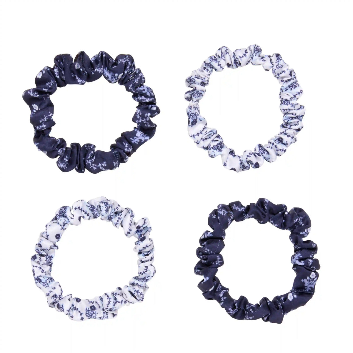 Wet Brush × Hill House Skinny Satin Scrunchies, 4ct - Blue
