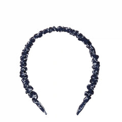 Wet Brush × Hill House Satin Scrunchie Headband - Navy Trellis