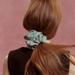 Wet Brush × Hill House Large Satin Scrunchie - Olive Gingham